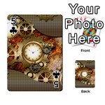 Steampunk, Wonderful Steampunk Design With Clocks And Gears In Golden Desing Playing Cards 54 Designs  Front - Club5