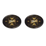 Music The Word With Wonderful Decorative Floral Elements In Gold Cufflinks (Oval) Front(Pair)