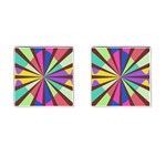 Rays in retro colors Cufflinks (Square) Front(Pair)