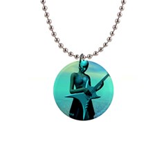 Sad Guitar Button Necklaces by icarusismartdesigns