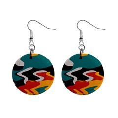 Misc Shapes In Retro Colors 1  Button Earrings by LalyLauraFLM