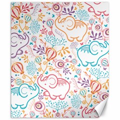 Cute Pastel Tones Elephant Pattern Canvas 20  X 24   by Dushan