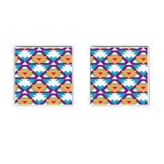 Triangles And Other Shapes Pattern Cufflinks (square) by LalyLauraFLM