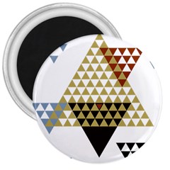 Colorful Modern Geometric Triangles Pattern 3  Magnets by Dushan