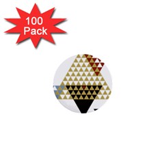 Colorful Modern Geometric Triangles Pattern 1  Mini Buttons (100 Pack)  by Dushan