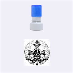 Wonderful Golden Clef On A Button With Floral Elements Rubber Round Stamps (small) by FantasyWorld7