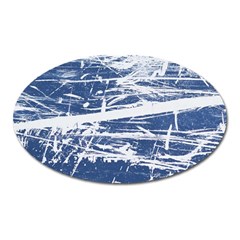 Blue And White Art Oval Magnet by trendistuff