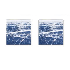 Blue And White Art Cufflinks (square) by trendistuff
