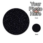 BLACK LEOPARD PRINT Multi-purpose Cards (Round)  Back 44