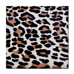 Black And Brown Leopard Tile Coasters by trendistuff