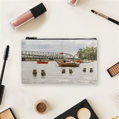 Boats At Santa Lucia River In Montevideo Uruguay Cosmetic Bag (small)  by dflcprints