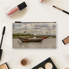 Fishing And Sailboats At Santa Lucia River In Montevideo Cosmetic Bag (small)  by dflcprints