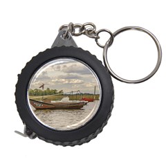 Fishing And Sailboats At Santa Lucia River In Montevideo Measuring Tapes by dflcprints