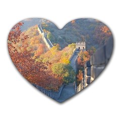 Great Wall Of China 1 Heart Mousepads by trendistuff