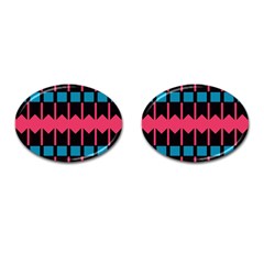 Rhombus And Stripes Pattern			cufflinks (oval) by LalyLauraFLM