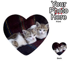 Kitty Twins Multi-purpose Cards (heart)  by trendistuff