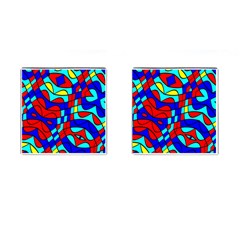 Colorful Bent Shapes 			cufflinks (square) by LalyLauraFLM