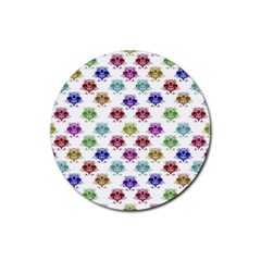 Fantasy Angry Birds Drawings Pattern Rubber Round Coaster (4 Pack)  by dflcprints