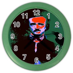 Edgar Allan Poe Pop Art  Color Wall Clocks by icarusismartdesigns