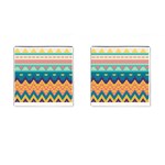 Pastel tribal design 			Cufflinks (Square) Front(Pair)