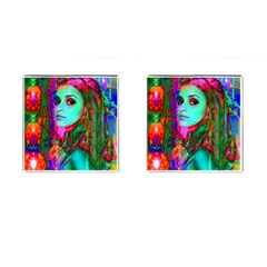 Alice In Wonderland Cufflinks (square) by icarusismartdesigns