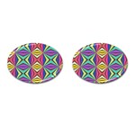 Connected shapes in retro colors  			Cufflinks (Oval) Front(Pair)