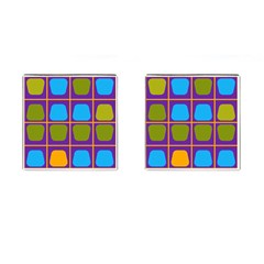 Shapes In Squares Pattern 			cufflinks (square) by LalyLauraFLM