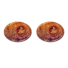 Vintage Ladies Artwork Orange Cufflinks (oval) by BrightVibesDesign