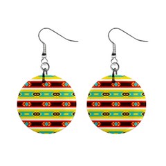Rhombus Stripes And Other Shapes 			1  Button Earrings by LalyLauraFLM