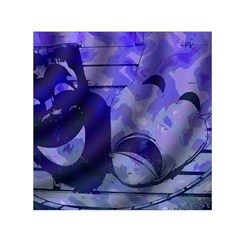 Blue Comedy Drama Theater Masks Small Satin Scarf (square) by BrightVibesDesign