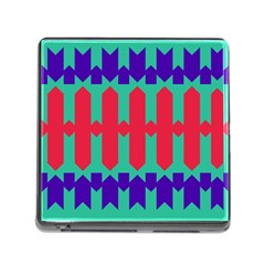 Purple Yellow Shapes  			memory Card Reader (square) by LalyLauraFLM