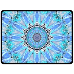 Sapphire Ice Flame, Light Bright Crystal Wheel Double Sided Fleece Blanket (large)  by DianeClancy