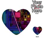 Jewel City, Radiant Rainbow Abstract Urban Multi-purpose Cards (Heart)  Front 14