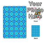 Vibrant Modern Abstract Lattice Aqua Blue Quilt Multi-purpose Cards (Rectangle)  Back 3