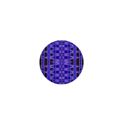 Blue Black Geometric Pattern 1  Mini Magnets by BrightVibesDesign