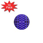 Blue Black Geometric Pattern 1  Mini Magnet (10 pack)  Front