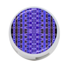 Blue Black Geometric Pattern 4-port Usb Hub (two Sides)  by BrightVibesDesign
