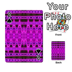 Bright Pink Black Geometric Pattern Playing Cards 54 Designs  by BrightVibesDesign