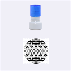 Bright Pink Black Geometric Pattern Rubber Round Stamps (small) by BrightVibesDesign