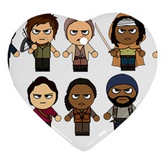 The Walking Dead   Main Characters Chibi   Amc Walking Dead   Manga Dead Ornament (heart)  by PTsImaginarium