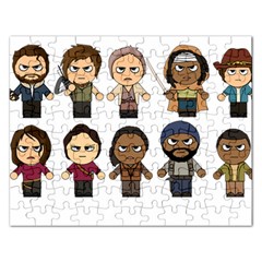 The Walking Dead   Main Characters Chibi   Amc Walking Dead   Manga Dead Rectangular Jigsaw Puzzl by PTsImaginarium