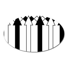 Funny Black And White Stripes Diamonds Arrows Oval Magnet by yoursparklingshop