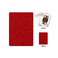 Festive Red Glitter Texture Playing Cards (mini)  by yoursparklingshop