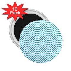 Blue White Chevron 2 25  Magnets (10 Pack)  by yoursparklingshop