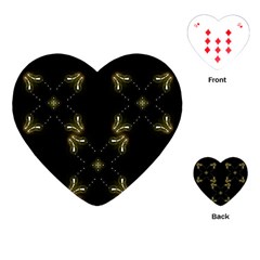Festive Black Golden Lights  Playing Cards (heart)  by yoursparklingshop
