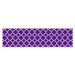 Royal Purple White Quatrefoil Classic Pattern Satin Scarf (oblong) by Zandiepants