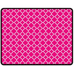 Hot Pink Quatrefoil Pattern Fleece Blanket (medium) by Zandiepants