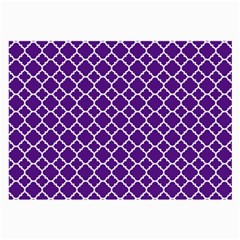 Royal Purple Quatrefoil Pattern Large Glasses Cloth by Zandiepants
