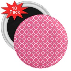 Soft Pink Quatrefoil Pattern 3  Magnet (10 Pack) by Zandiepants