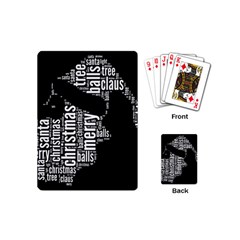 Funny Santa Black And White Typography Playing Cards (mini)  by yoursparklingshop